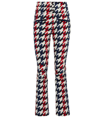 perfect moment aurora houndstooth softshell ski pants in white