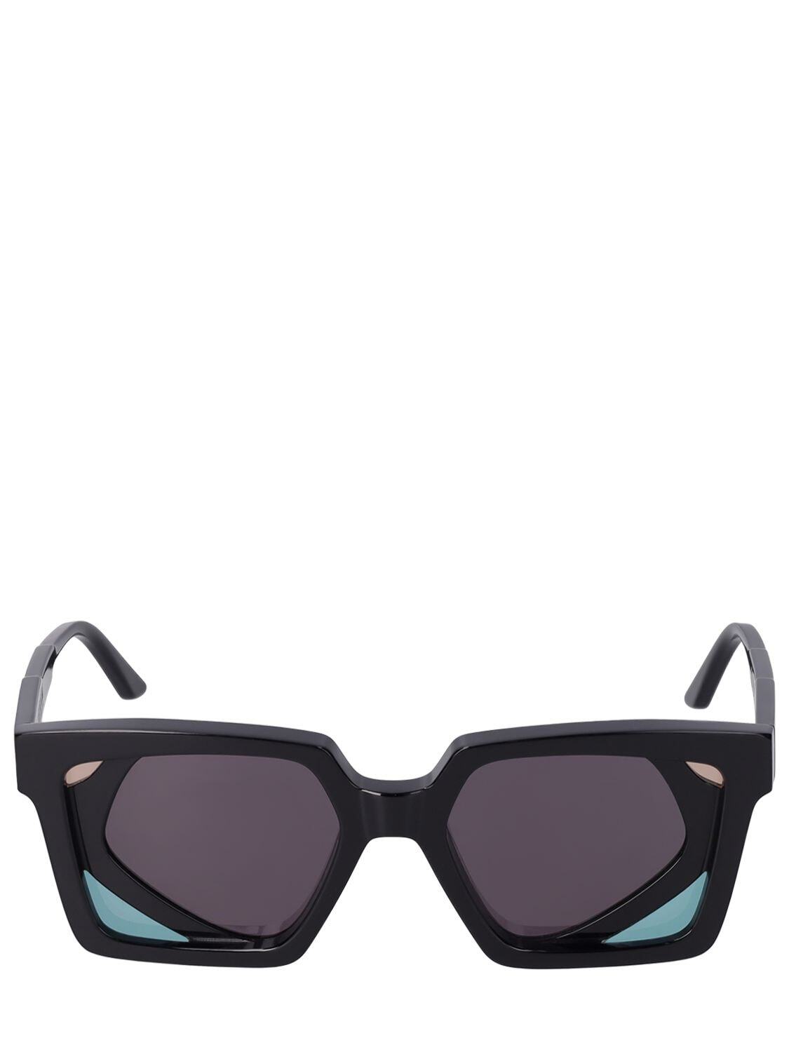 KUBORAUM BERLIN T6 Squared Acetate Sunglasses in black / grey