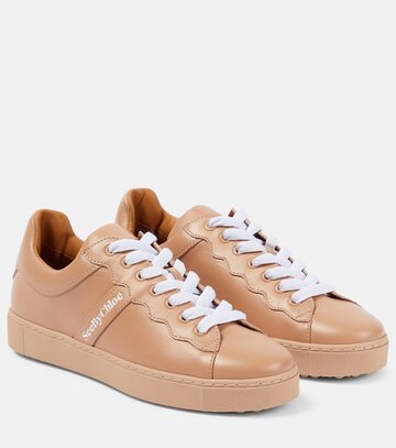 see by chloe see by chloé essie leather sneakers in neutrals
