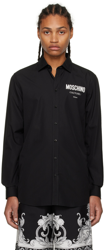 moschino black 'couture' shirt in print