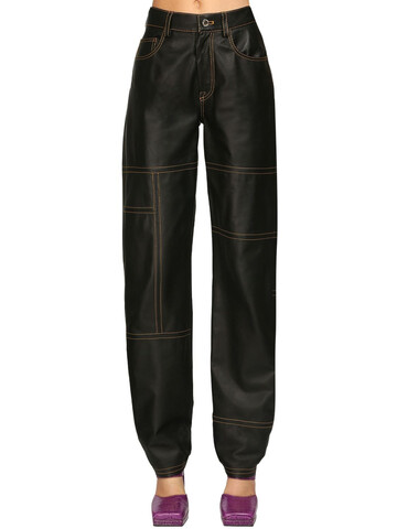 SUNNEI High Waist Leather Pants in black