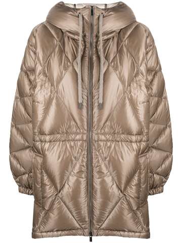 peserico hooded padded jacket - brown