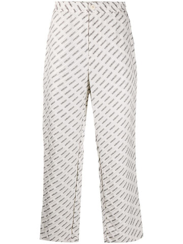 AMBUSH logo jacquard straight-leg trousers in white