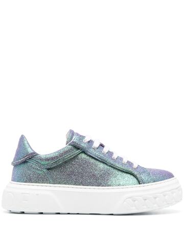 casadei glittered low-top sneakers - blue