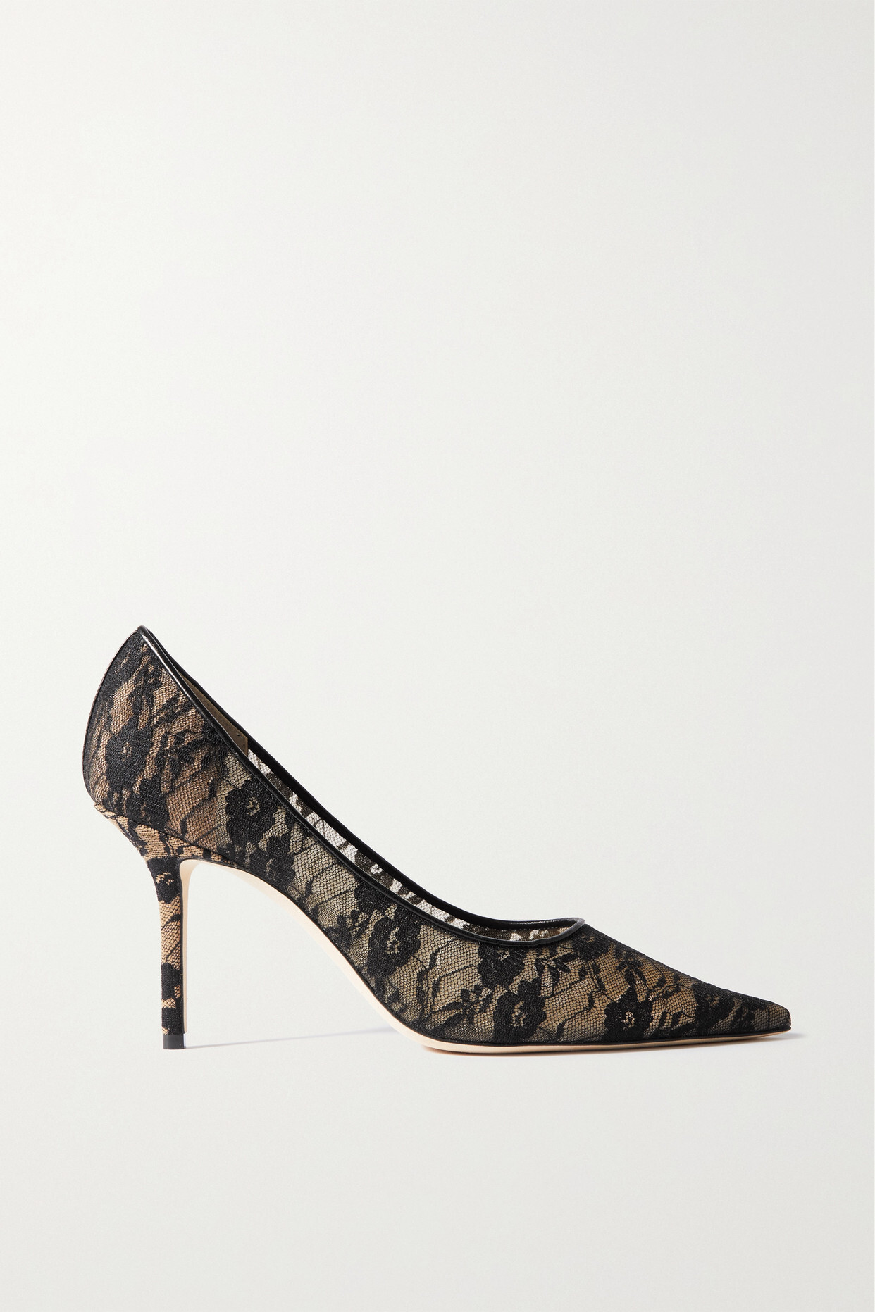 Jimmy Choo - Love 85 Leather-trimmed Lace Pumps - Black