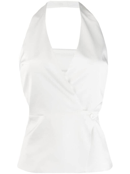 Blanca Vita slim-fit halterneck top in white
