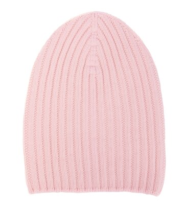 barrie rib-knit cashmere beanie in pink