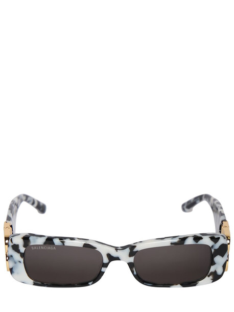 BALENCIAGA Dynasty Rectangular Acetate Sunglasses in white