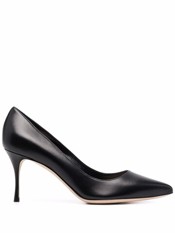 sergio rossi pointed-toe polished-finish pumps - black
