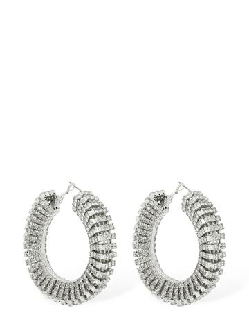 magda butrym crystal hoop earrings in silver