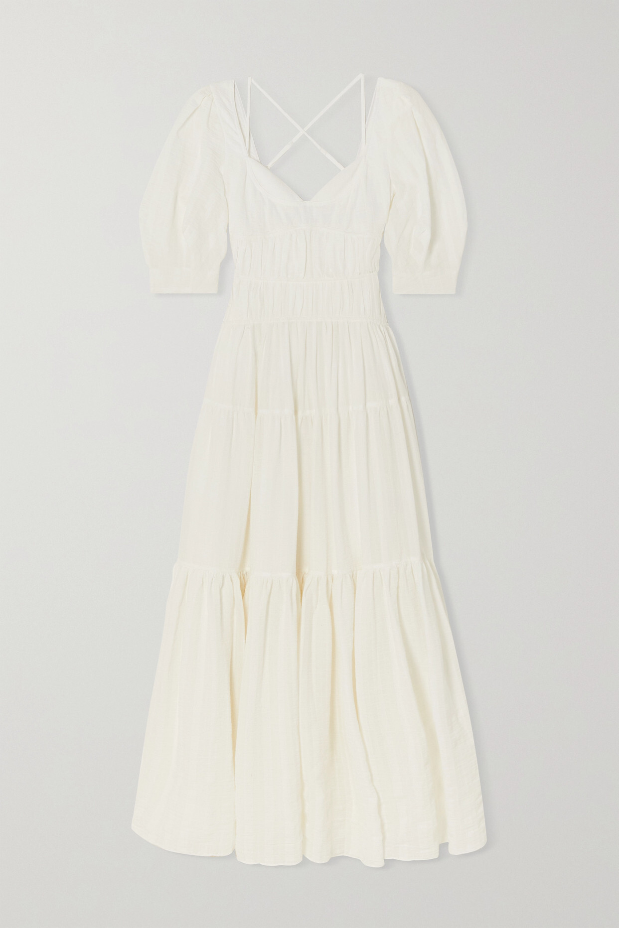 Jonathan Simkhai - Wilder Tiered Cotton-blend Gauze Maxi Dress - White