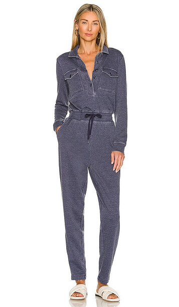 525 Distressed Utility Jumpsuit in Navy