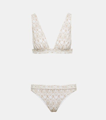Missoni Mare Lamé plunge mid-rise bikini in white