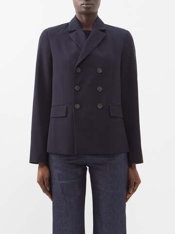 A.P.C. A.P.C. - Sally Double-breasted Wool-blend Jacket - Womens - Dark Navy