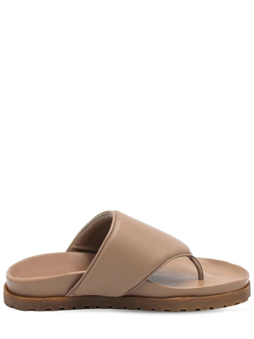 GIA X PERNILLE TEISBAEK 20mm Padded Leather Thong Sandals in taupe