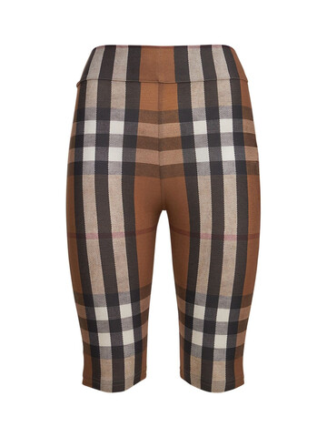 BURBERRY Andrea Checked Bike Shorts in brown