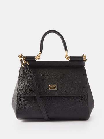 dolce & gabbana - sicily small grained-leather handbag - womens - black