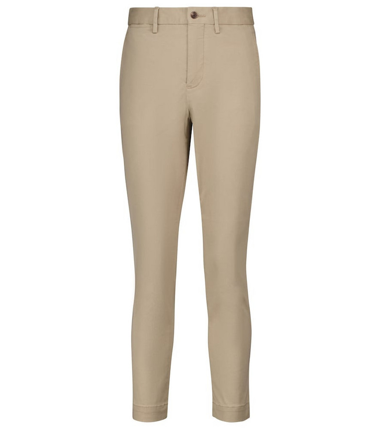 Polo Ralph Lauren High-rise slim cotton-blend pants in beige