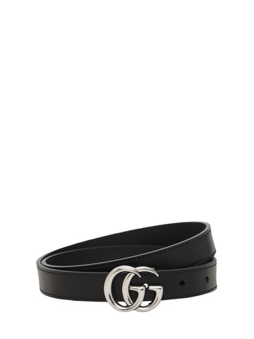 GUCCI 2cm Gg Marmont Leather Belt in black