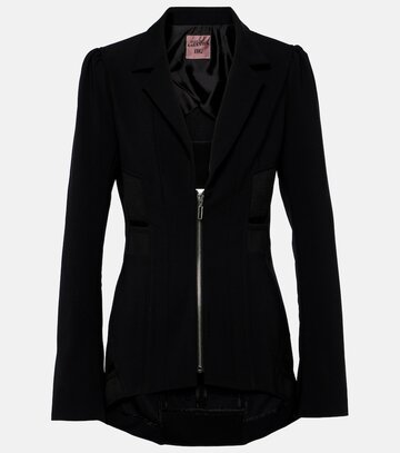 jean paul gaultier zipped blazer in black