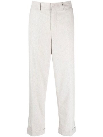 closed rolled-cuff cropped trousers - grey