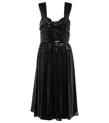 Polo Ralph Lauren Georgette sequined midi dress in black