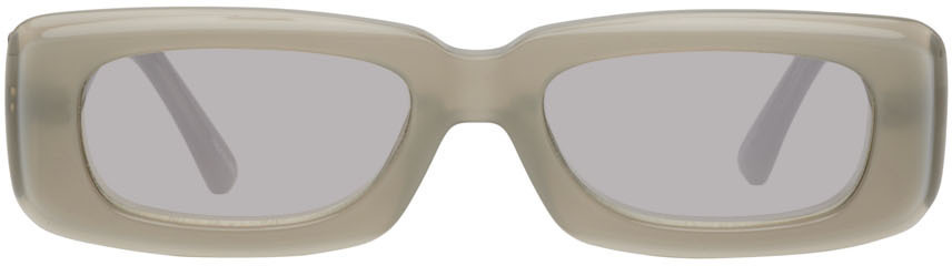 The Attico Gray Linda Farrow Edition Mini Marfa Sunglasses in silver