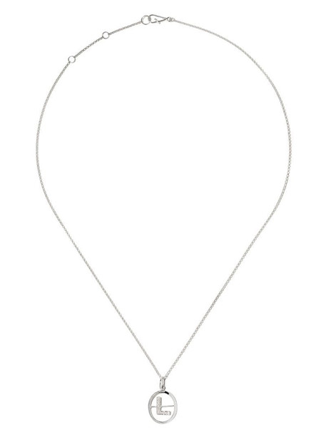 Annoushka 18kt white gold diamond initial L necklace