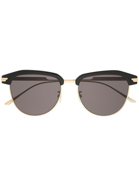 Bottega Veneta Eyewear logo-engraved D-frame sunglasses in black