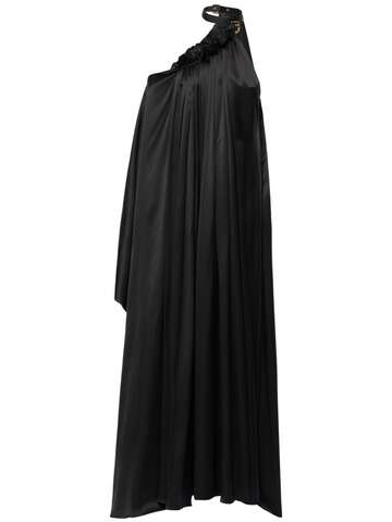 AZ FACTORY Venus Fluid Silk Satin Long Dress in black