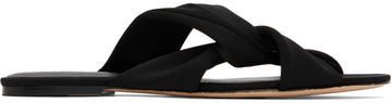 studio amelia black loop flat sandals