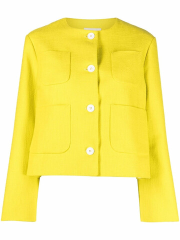 P.A.R.O.S.H. P.A.R.O.S.H. tweed collarless jacket - Yellow