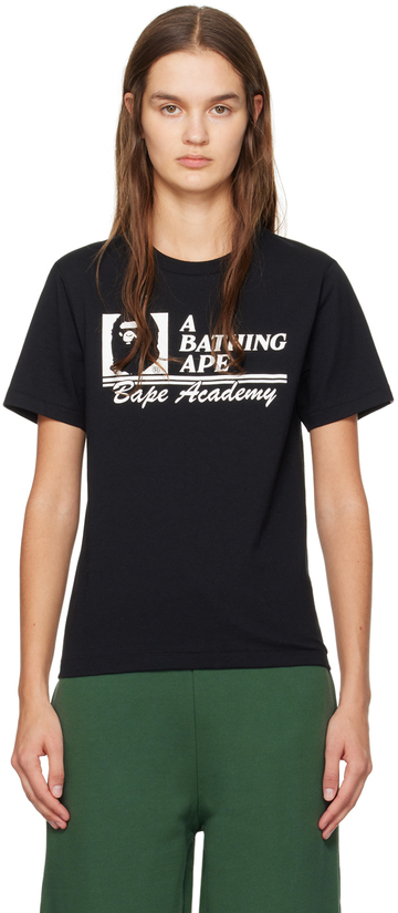 bape black bape academy t-shirt