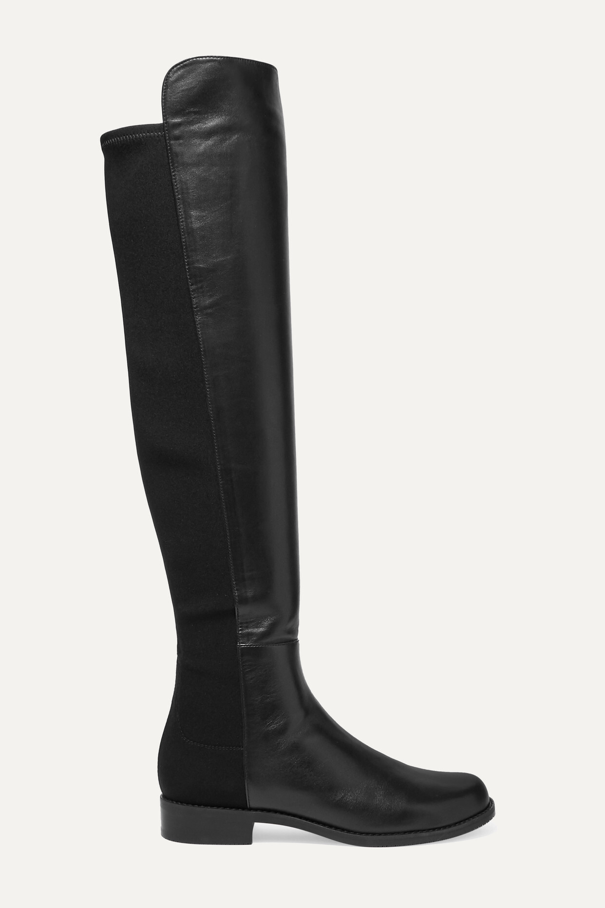 Stuart Weitzman - 5050 Leather And Stretch Knee Boots - Black