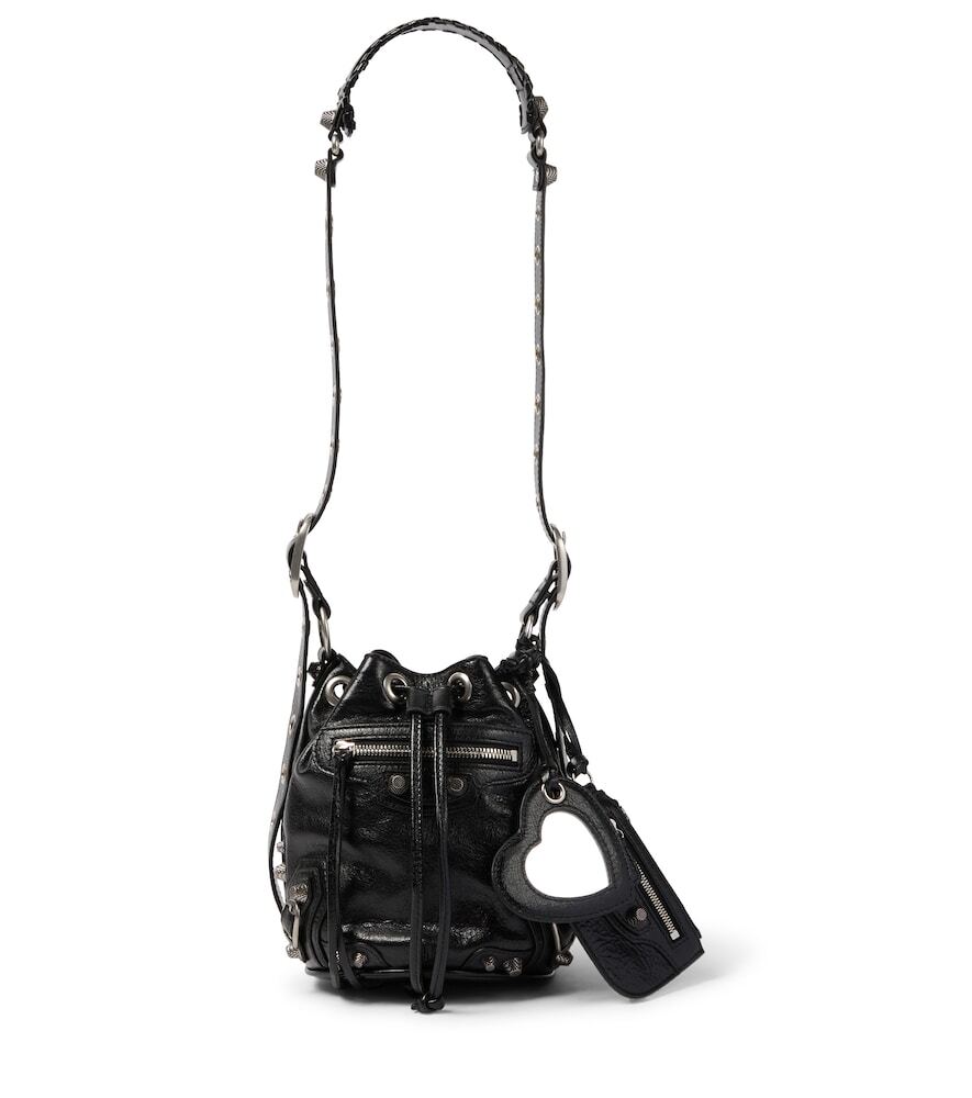 Balenciaga Le Cagole XS leather bucket bag in black