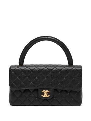 chanel pre-owned 1997 medium classic flap handbag - black