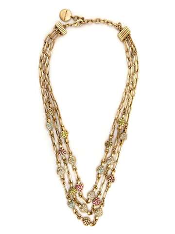 camila klein special love heart crystal-embellished necklace - gold