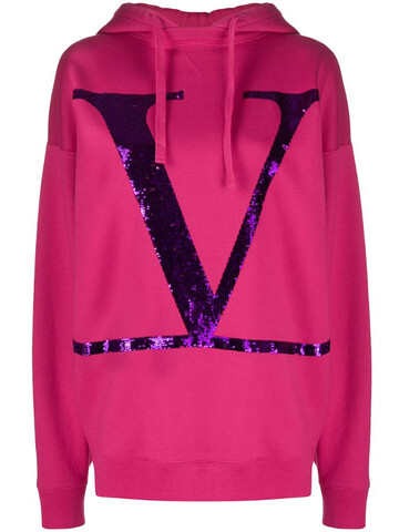 Valentino VLOGO print hoodie in pink