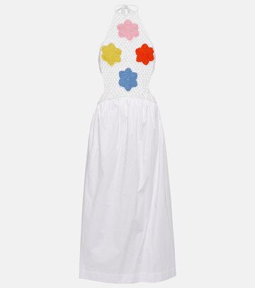 staud kaylee halterneck maxi dress in white