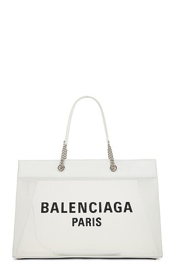 balenciaga large duty free tote bag in white