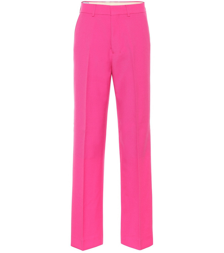 High Waist Vintage Bow Pencil Pants Pink - Sheinside.com