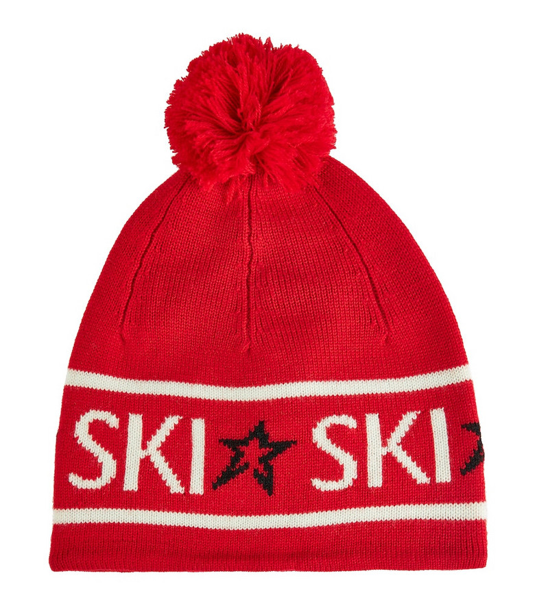 Perfect Moment Wool pom-pom beanie in red