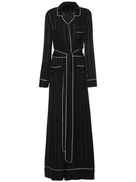 DOLCE & GABBANA Jacquard Stripe Silk Satin Jumpsuit in black