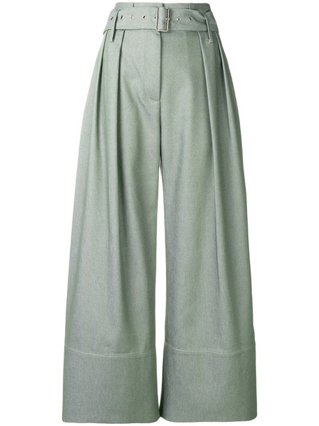 Eudon Choi cropped palazzo trousers in green
