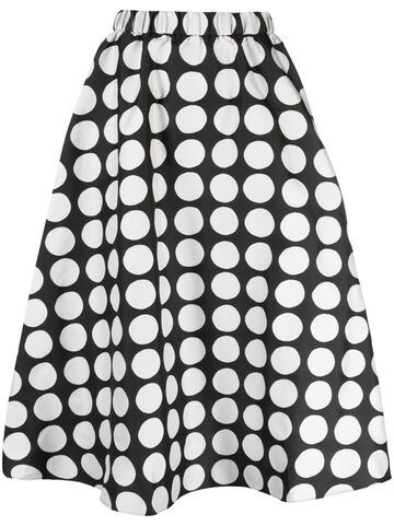 kate spade polka dot-print midi skirt - black
