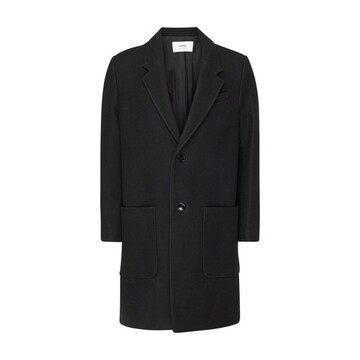 ami paris two buttons coat in black