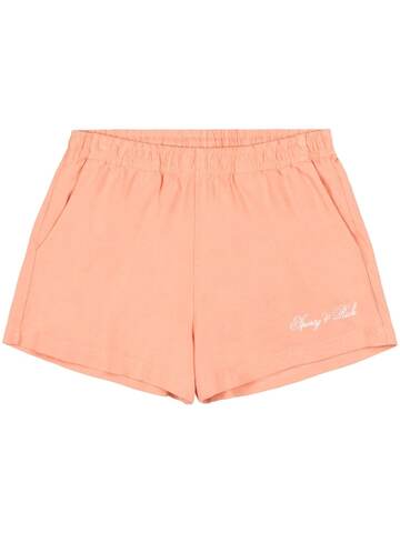 sporty & rich logo-print cotton shorts - orange