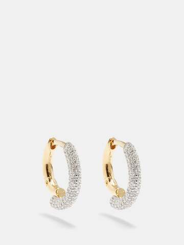 otiumberg - chaos small crystal & 14kt gold-vermeil earrings - womens - gold multi