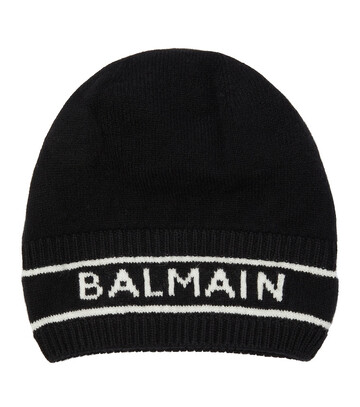 Balmain Intarsia wool and cashmere beanie in black