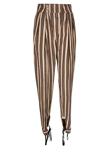 Laurence Bras Vertical Stripe Trousers in brown